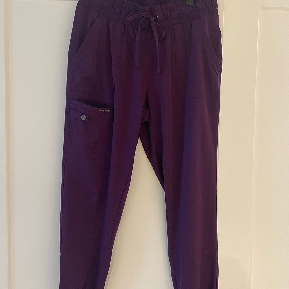 Size - Medium healing hand scrub pants.eggplant, color